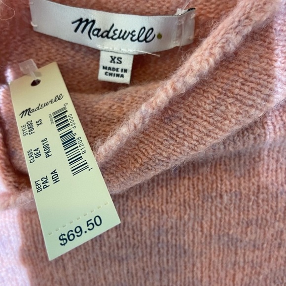 XS 🔖 MADEWELL Inland Turtleneck Sweater NWT Pink Rose - Picture 6 of 11